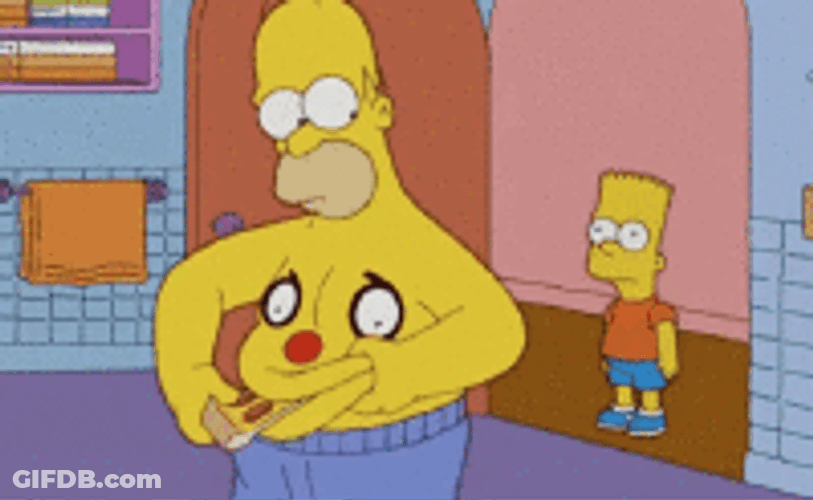 Sad Face Tummy Homer Simpson GIF