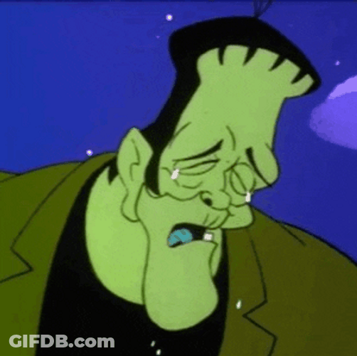 Sad Frankenstein Tearing Up GIF