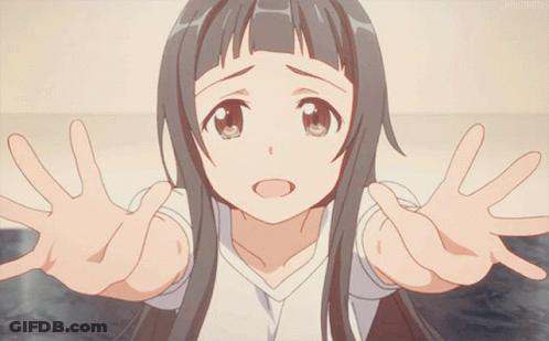 Sad Girl Holding Out Hands GIF