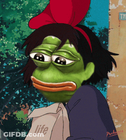 Sad Girly Pepe Frog GIF
