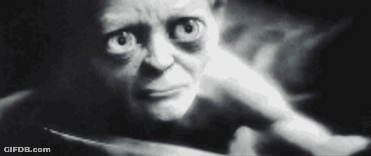Sad Gollum Looking Up GIF