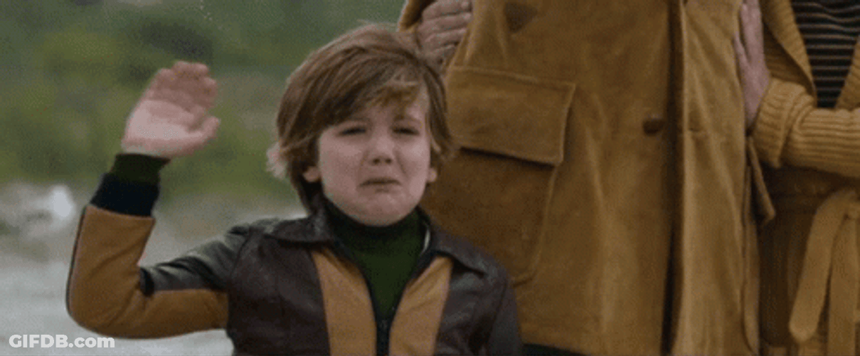 Sad Goodbye Crying Boy Waving Emotional Tears GIF