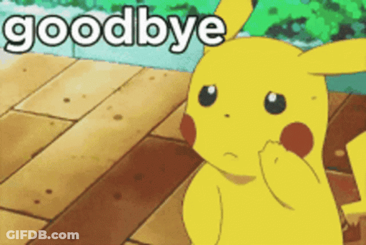 Sad Goodbye Cute Pikachu Pokemon Anime GIF