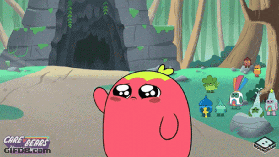 Sad Goodbye Dibble Care Bear Waving Tears GIF