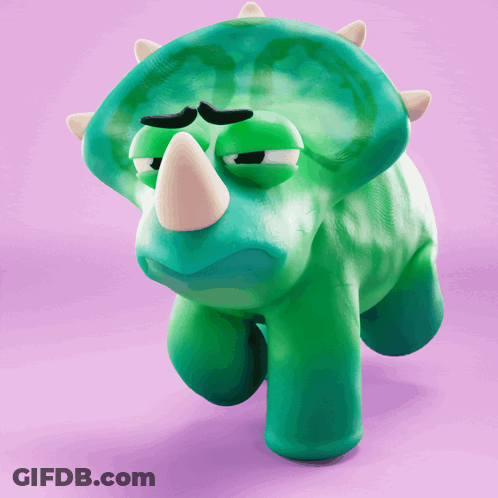 Sad Green Dinosaur GIF