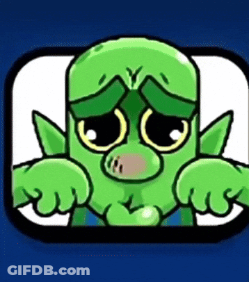 Sad Green Goblin On Blue Background GIF
