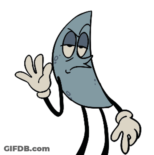 Sad Half Moon Passive Aggressive Waving GIF
