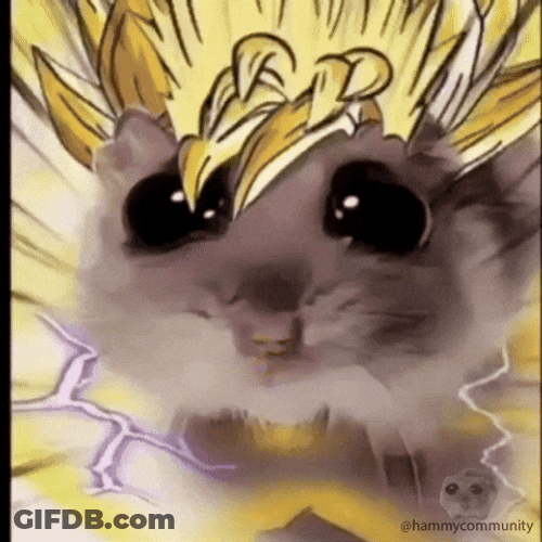 Sad Hamster Super Saiyan GIF