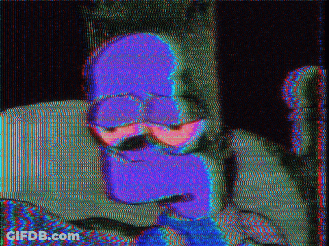Sad Homer Simpson Glitch Aesthetic GIF