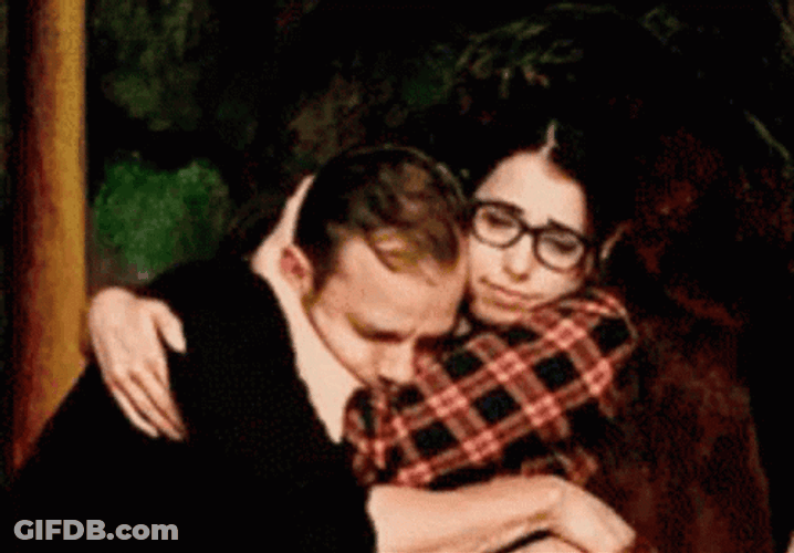 Sad Hug Comforting Couple Cuddle GIF