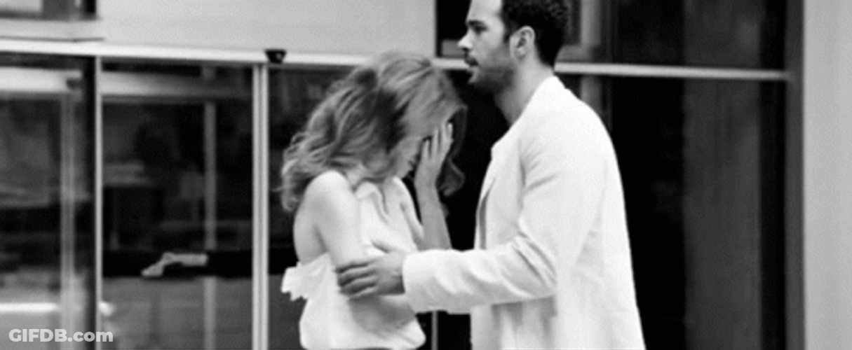 Sad Hug Romantic Couple GIF