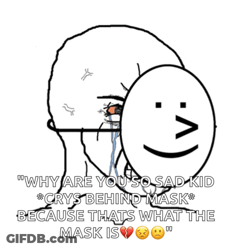 Sad Kid Crying Behind Mask Saying Why Are You So Sad GIF