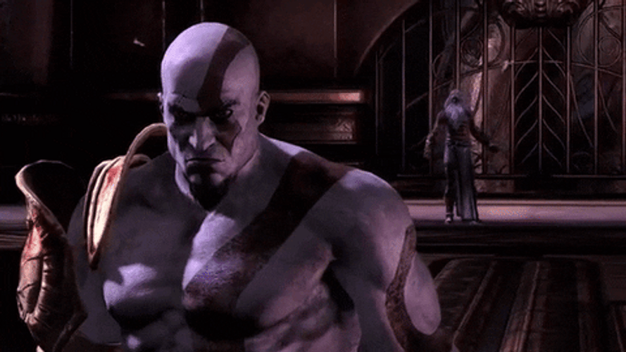Sad Kratos God Of War Angry Frown GIF