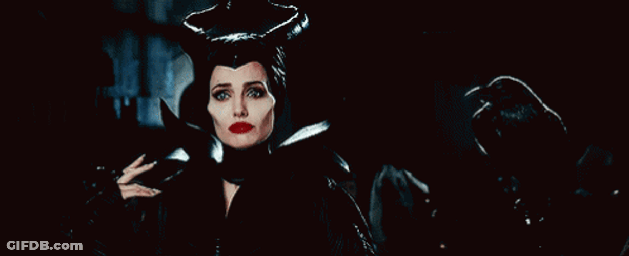 Sad Maleficent Looking Down GIF