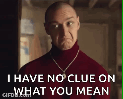 Sad Man In Red Turtleneck Says I Have No Clue GIF