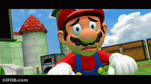 Sad Mario Close Up GIF