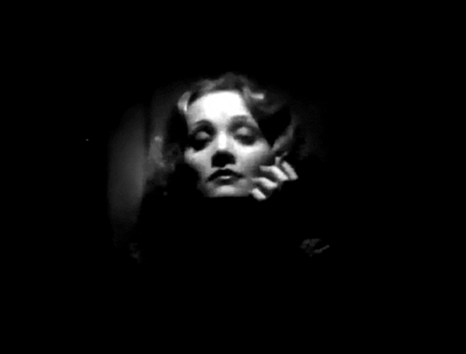 Sad Marlene Dietrich Smoking Alone GIF