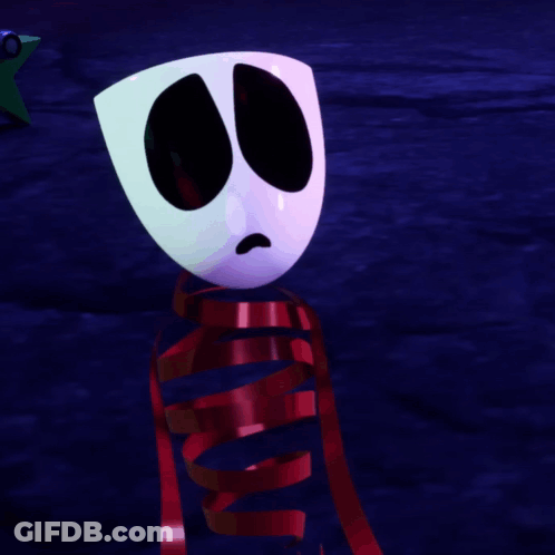 Sad Mask With Red Ribbon GIF