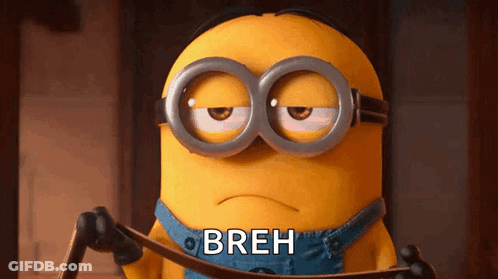 Sad Minion Holding Rope With Breh GIF