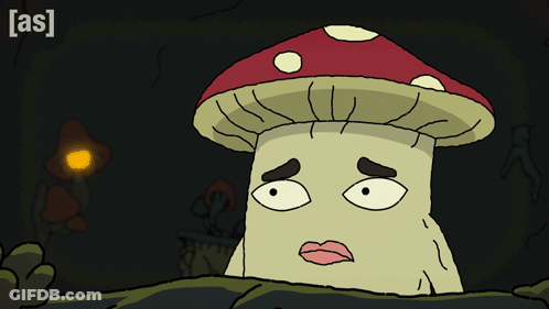 Sad Mushroom With AS Letters GIF