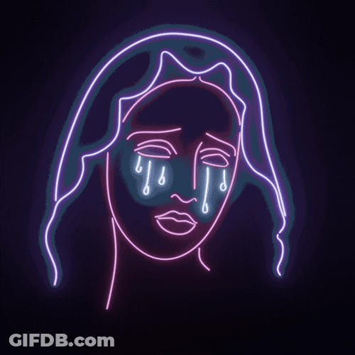 Sad Neon Lady Aesthetic GIF