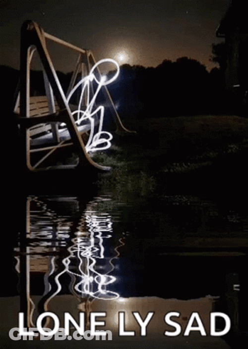 Sad Neon Stick Man Aesthetic GIF