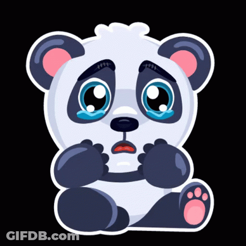 Sad Panda Crying Sticker GIF