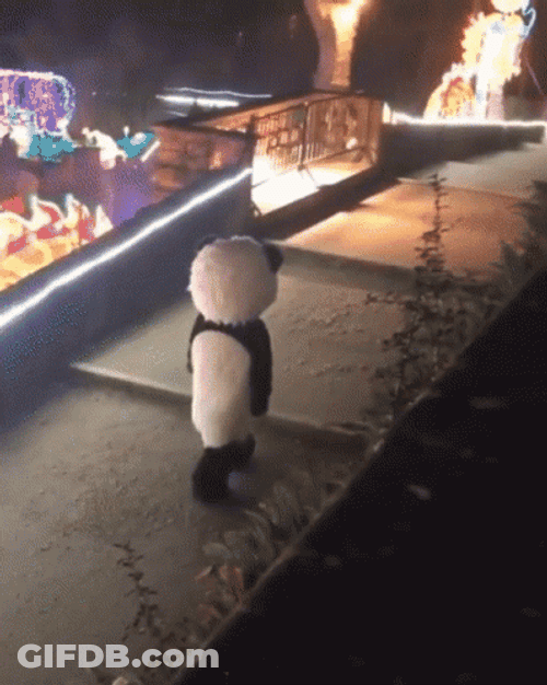 Sad Panda Walking GIF