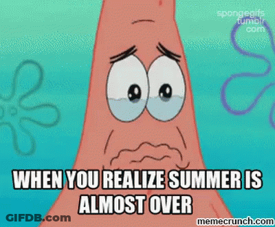 Sad Patrick Star Summer Almost Over GIF
