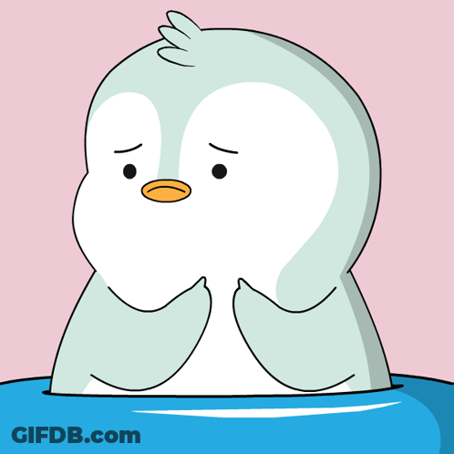 Sad Penguin Sitting In Water GIF
