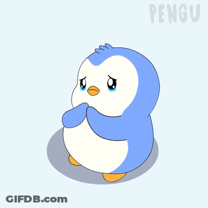 Sad Penguin Standing Before Word Tengu GIF