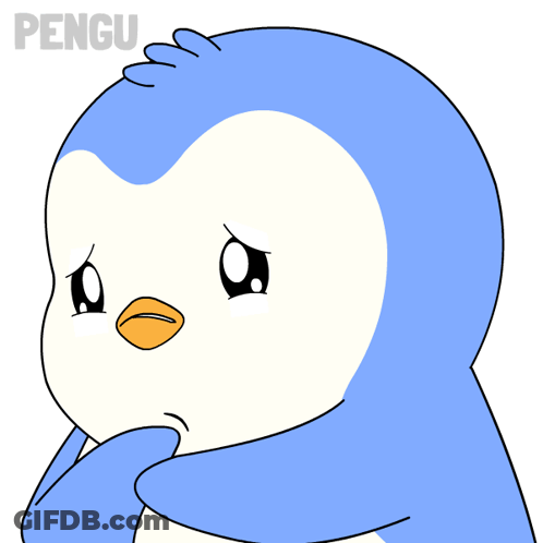 Sad Penguin With Pengu Text GIF