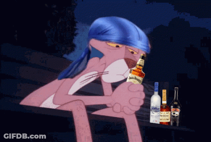 Sad Pink Panther Drunk GIF