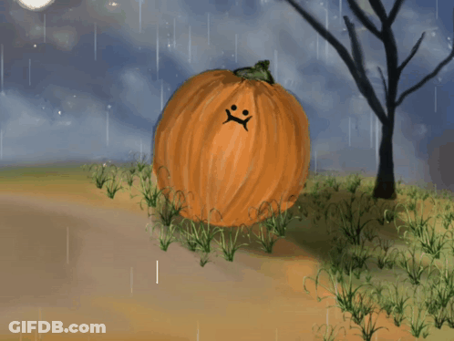 Sad Pumpkin Saying Have A Great Day GIF