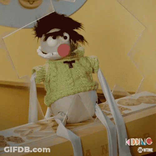 Sad Puppet Kidding Showtime GIF