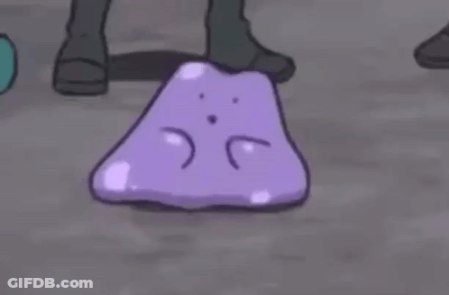 Sad Purple Cartoon Character Lying On Ground GIF