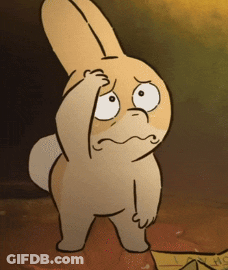 Sad Rabbit Standing Next To Bag Of Chips GIF