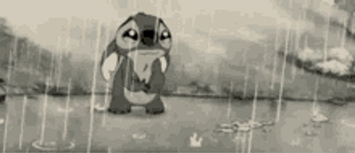 Sad Raining Stitch Crying Alone Overflowing Tears GIF