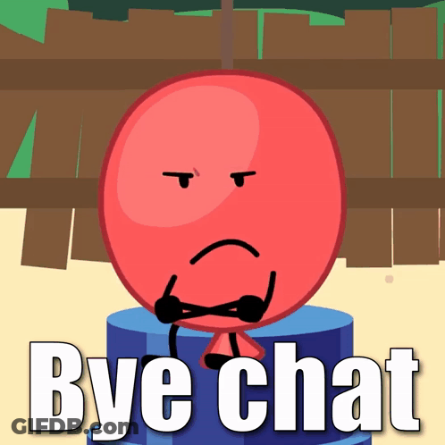 Sad Red Balloon On Blue Cylinder Bye Chat GIF