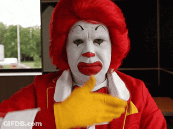 Sad Ronald Mcdonald GIF