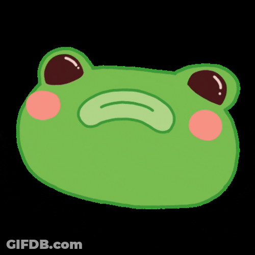 Sad Serious Cute Frog Blink GIF