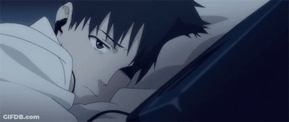 Sad Shinji Tired Aesthetic GIF