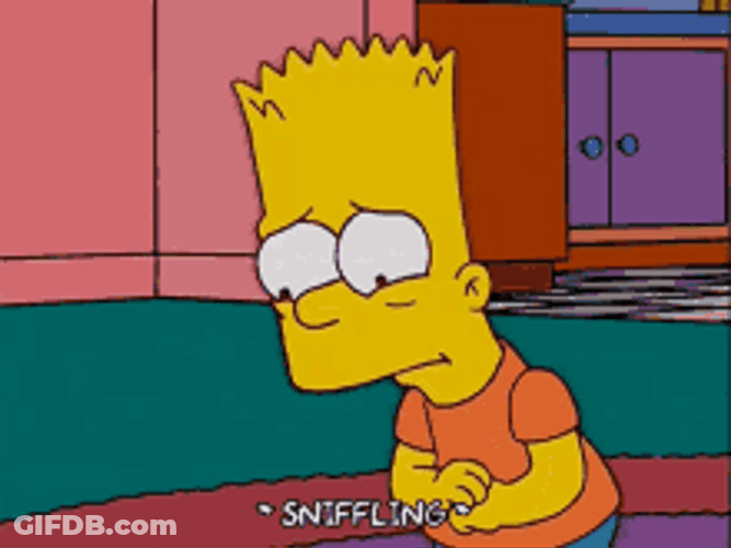 Sad Simpsons Bart Crying GIF