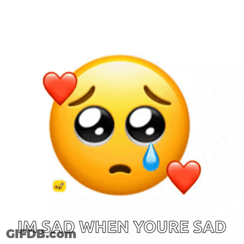 Sad Smiley Face With Hearts GIF