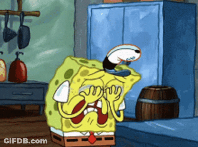 Sad Spongebob Crying Hard GIF