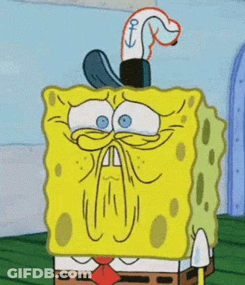 Sad Spongebob Holding On Tears GIF