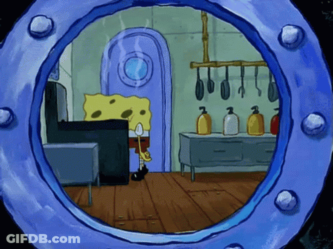 Sad Spongebob In The Kitchen GIF