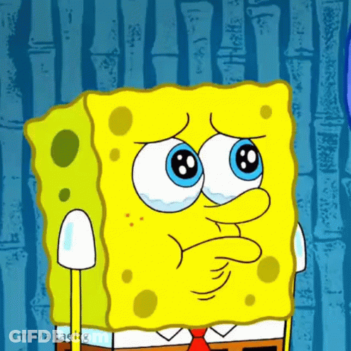 Sad SpongeBob SquarePants With Blue Eyes GIF