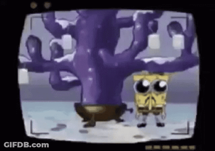 Sad Spongebob With Dead Tree GIF