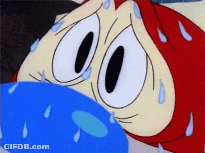 Sad Stimpson J Cat Nervous Sweat GIF